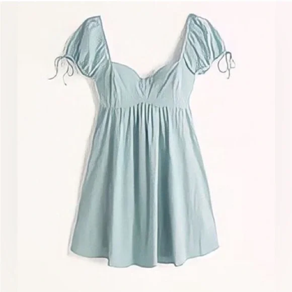 Abercrombie Tie Puff Sleeve Bow Babydoll Dress - Picture 4 of 7